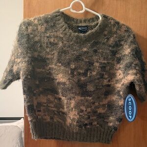 Scoop Women's Camouflage Crewneck Sweater - Green and Brown